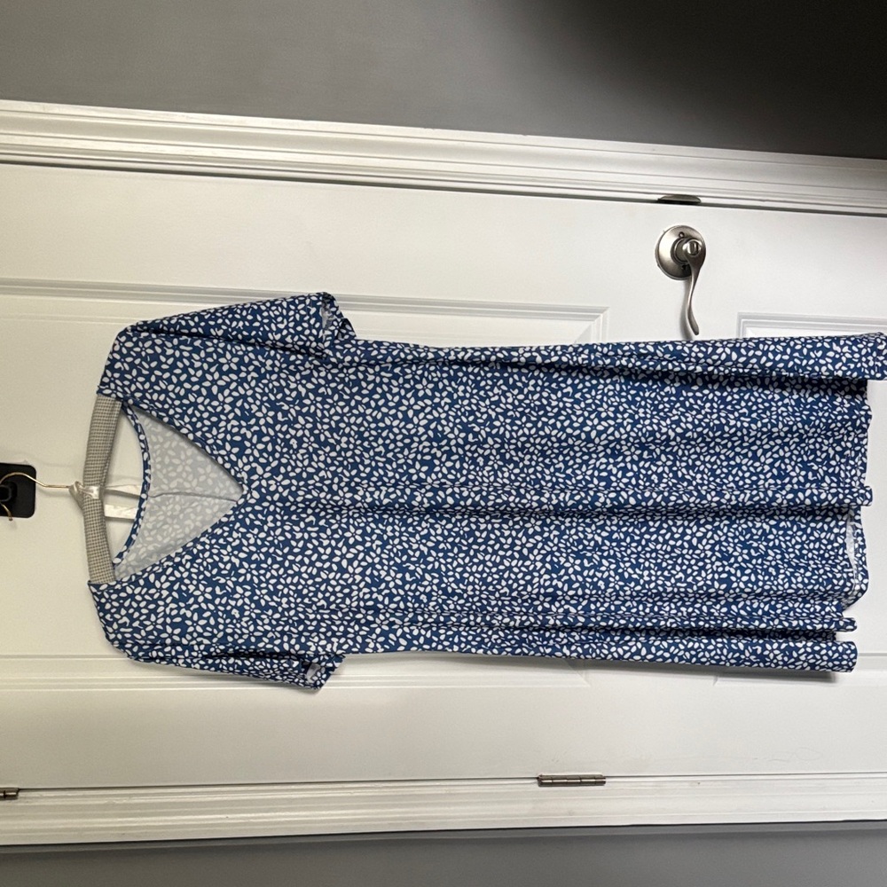 Blue and White Floral Dress
